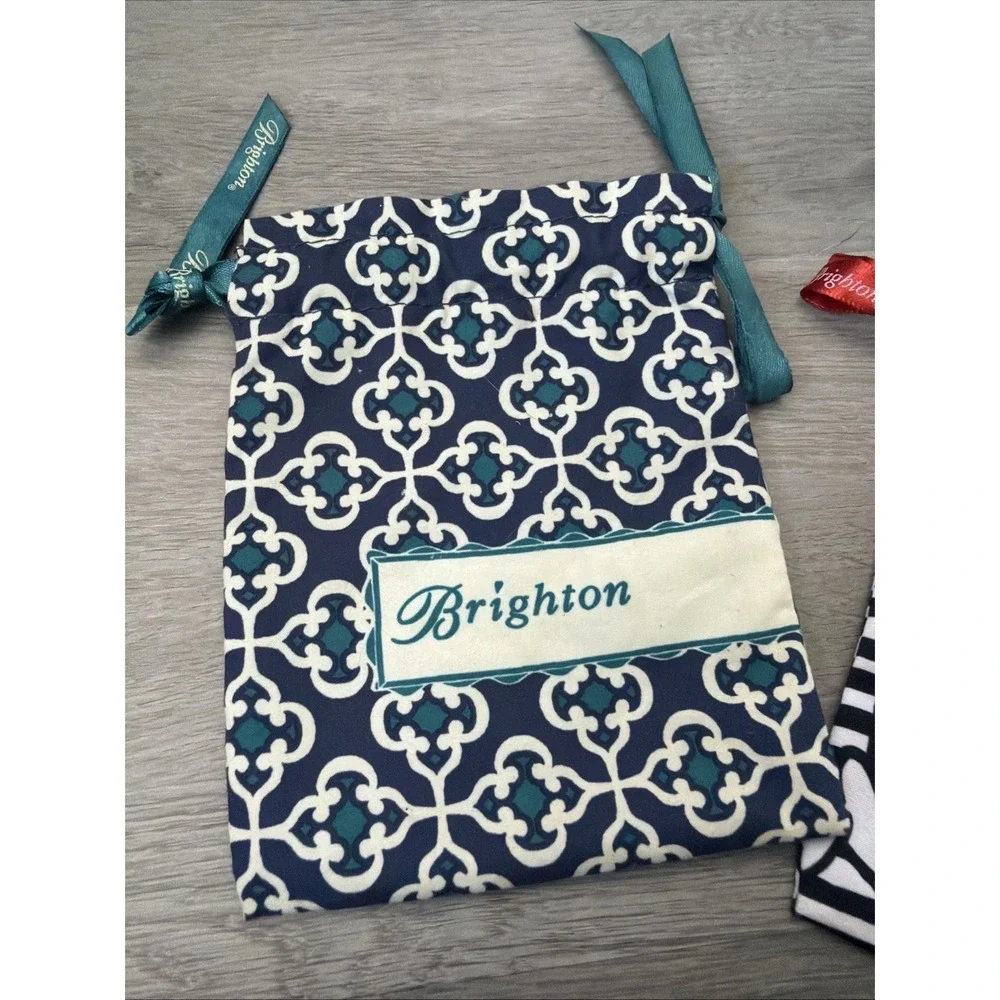 Set Of 2 Brighton Jewelry‎ Fabric Cloth Drawstring Pouches Gift Dust Bags EMPTY